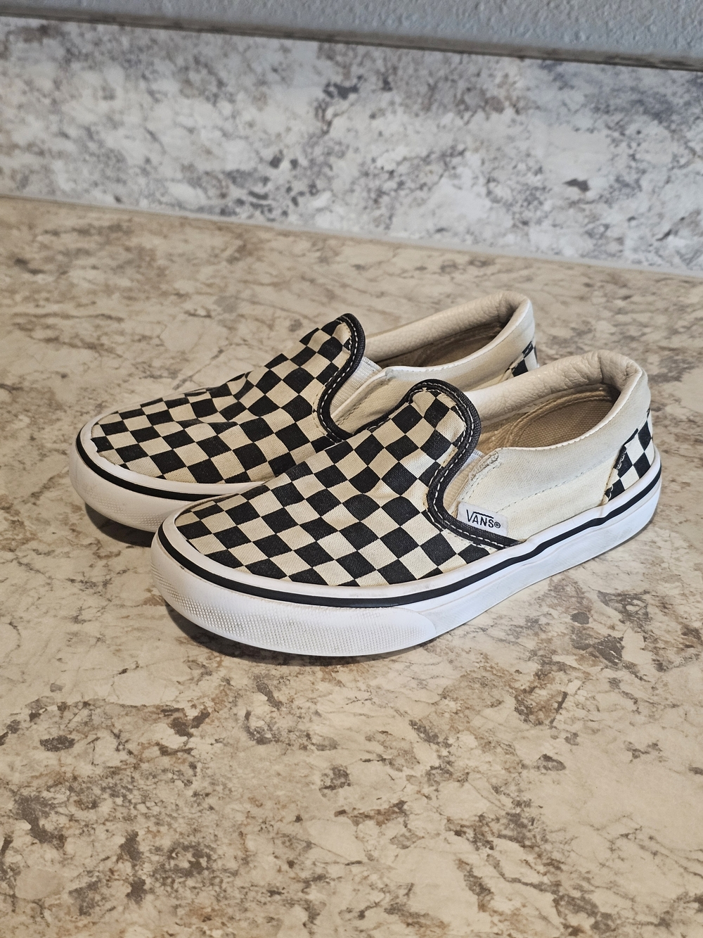 Vans Classic Slip-On Checkerboard Sneakers Black & White